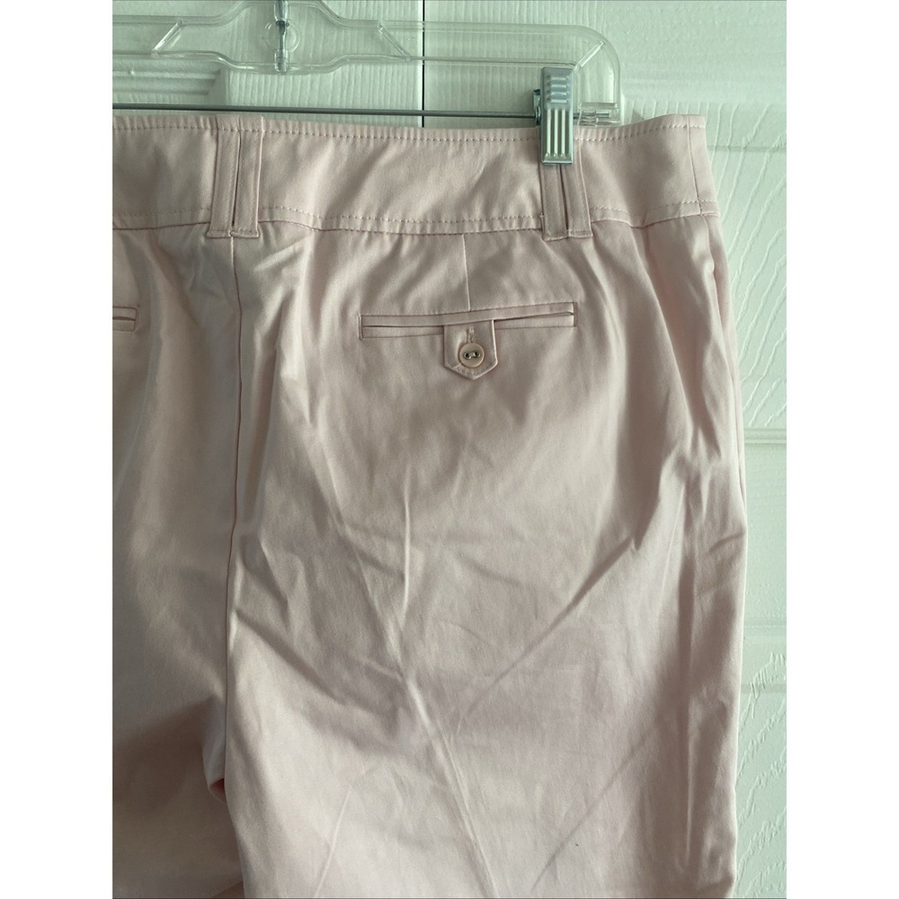 Tribal Stretch Capri Pants Womens Size 14 Pink Cropped Button Hem Cotton Coastal - Picture 6 of 9